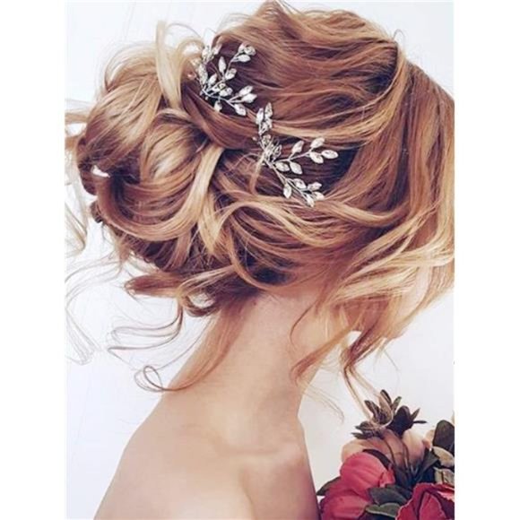 YERTTER Wedding Hair Pins 3 Pcs Wedding Decorative Hair Pins Rhinestones Crystal main image 5